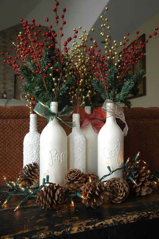 Enfeites com Garrafas de Vidro para Natal - Dicas Práticas Enfeites com Garrafas de Vidro para Natal - Dicas Práticas