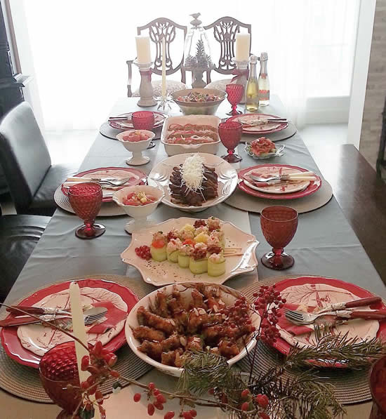 Decoração para mesa de Natal
