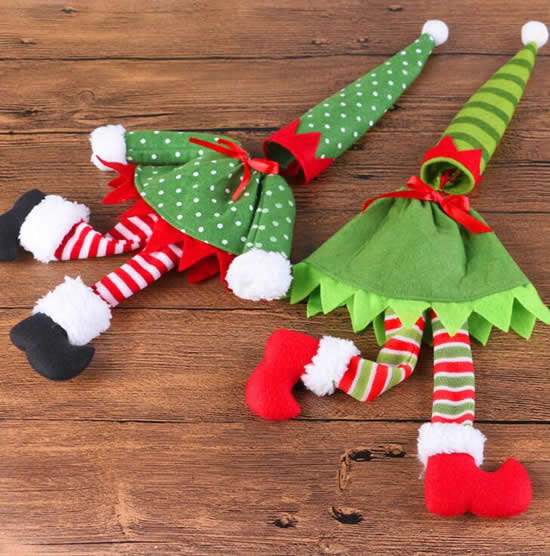 Bonequinhos de Natal com tecido