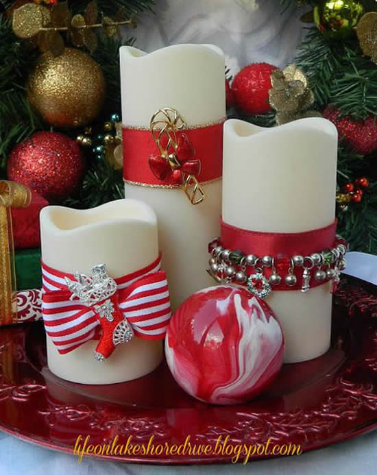 Velas de Natal decoradas