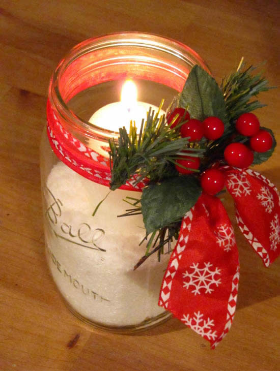 Vela decorada em pote de vidro
