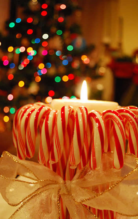 Decoração com vela para Natal