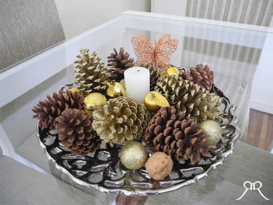 Vela decorada para o Natal