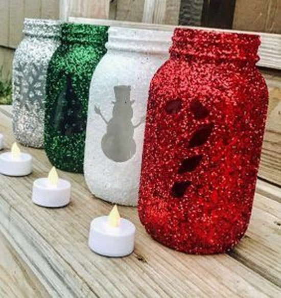 Decorando a casa no Natal com potes de vidro