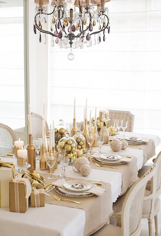 Decoração de ano novo para mesa