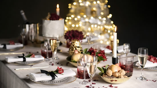 Decoração de mesa de réveillon