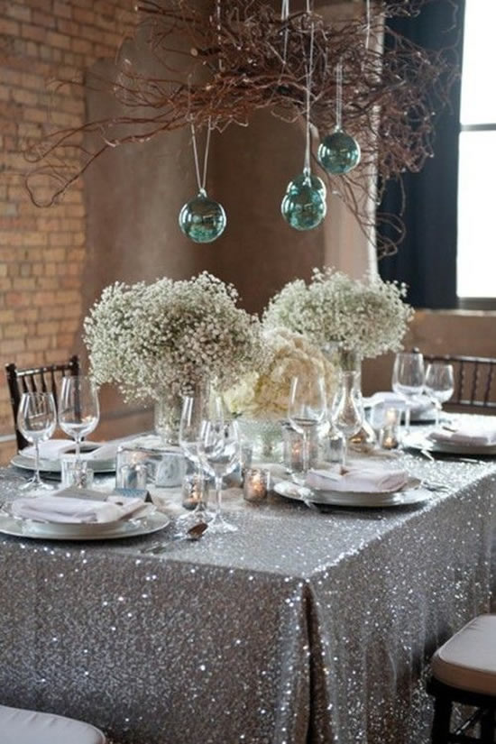 Decoração de mesa de réveillon