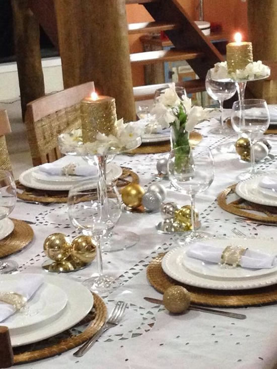 Enfeites para mesa de ano novo