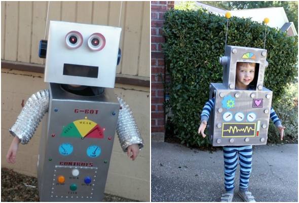 Fantasia infantil de robô para Carnaval