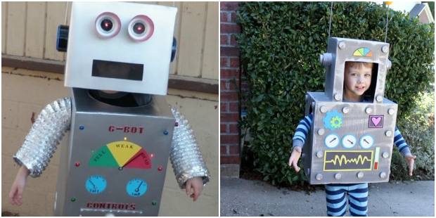 Fantasia infantil de robô para Carnaval
