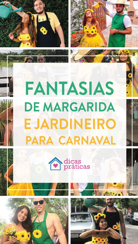 Fantasia Margarida e Jardineiro para Carnaval