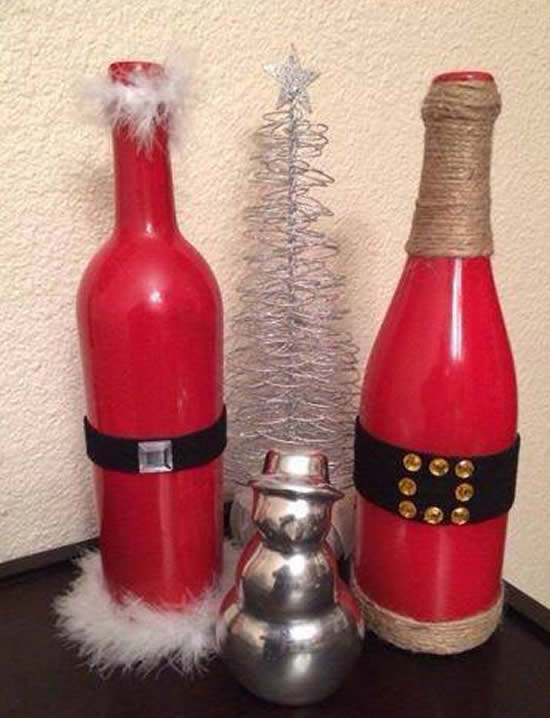 Enfeites com garrafas para Natal