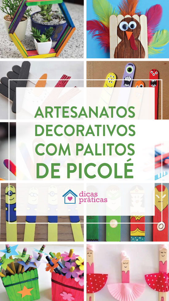 Artesanato decorativo com palitos de picolé