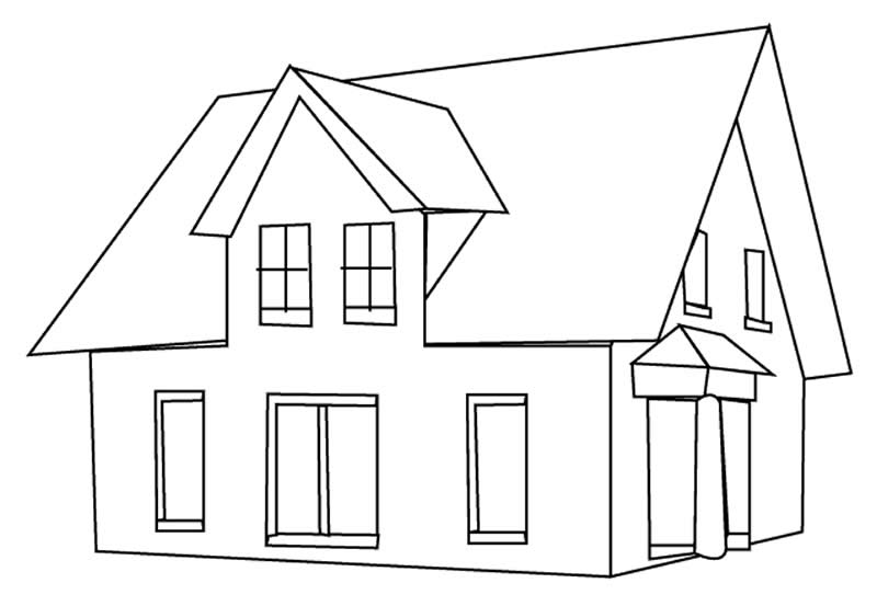 Desenho de casa para colorir