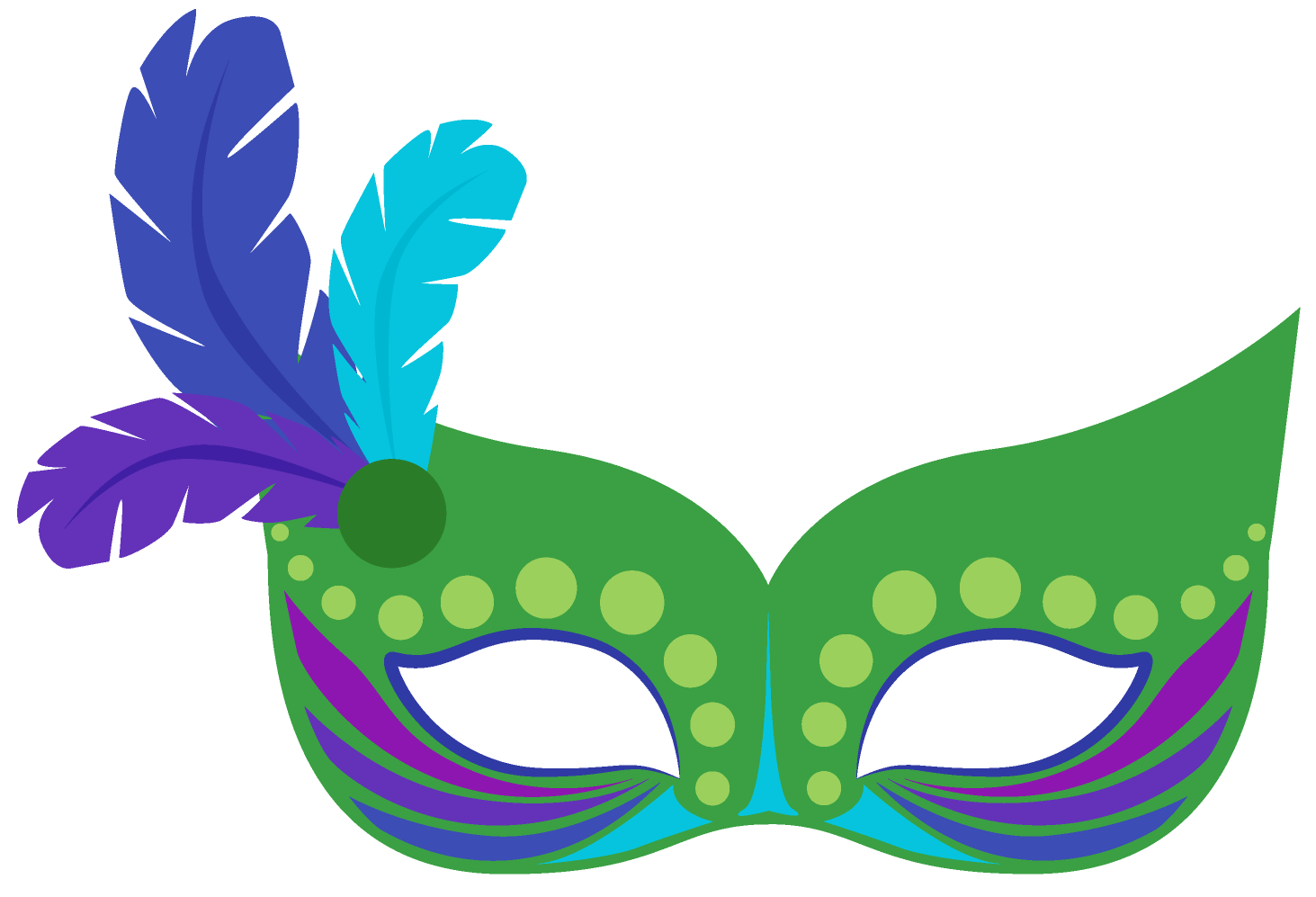Mascara colorida para Carnaval