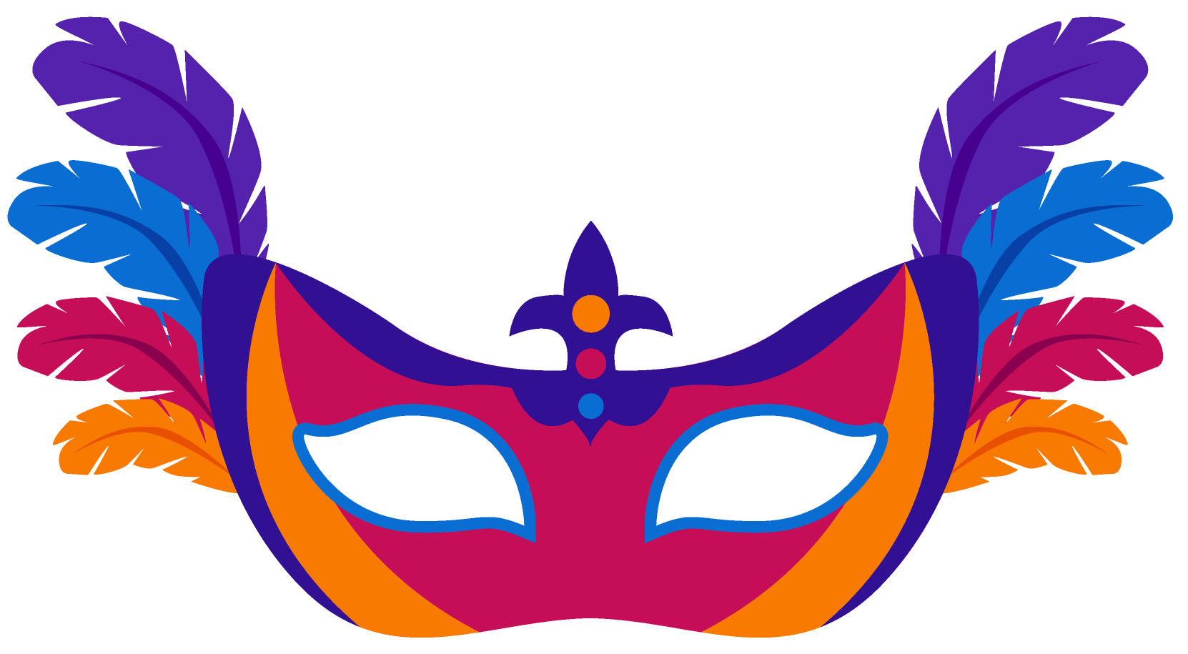 Máscara linda de Carnaval - Molde