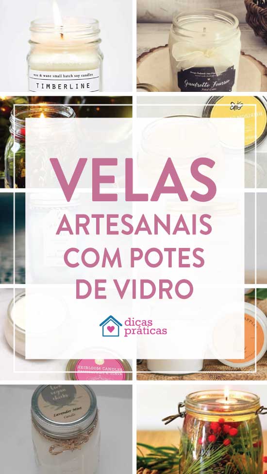 Velas artesanais em potes de vidro