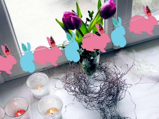 Coelhinhos de papel para guirlanda