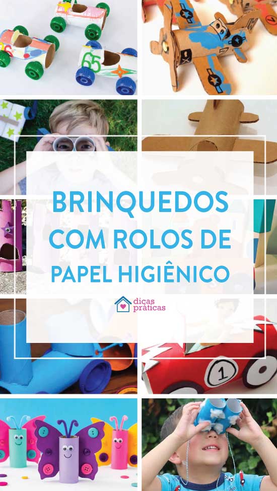 Brinquedos com rolos de papel higiênico