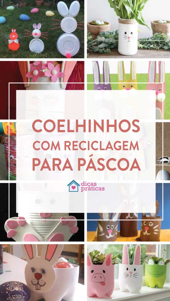 Coelhinhos com reciclagem para Páscoa