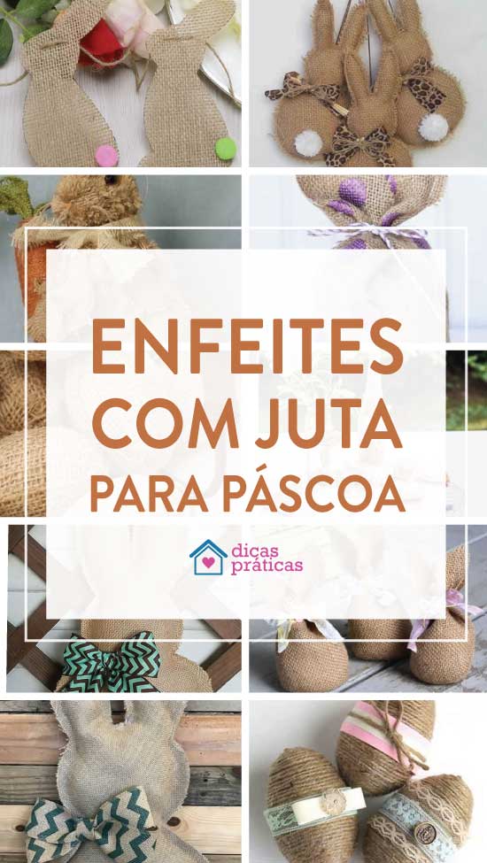 Enfeites com juta para decoração de Páscoa