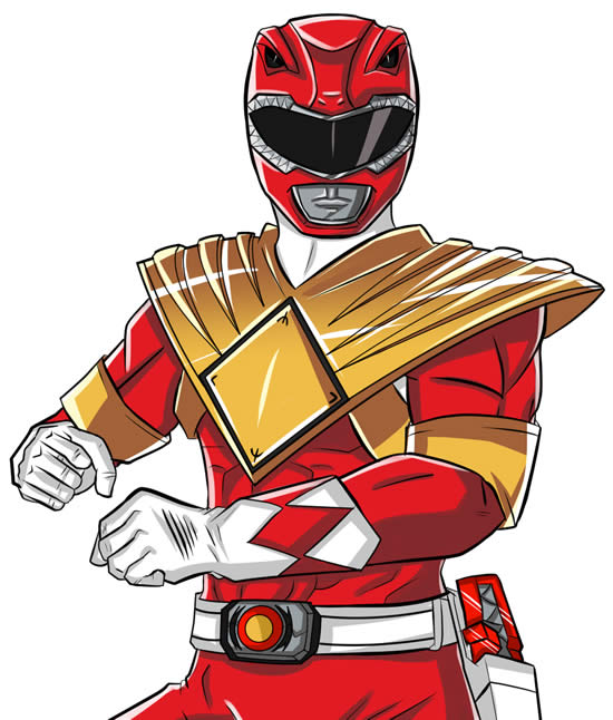 Desenho colorido de Power Ranger vermelho