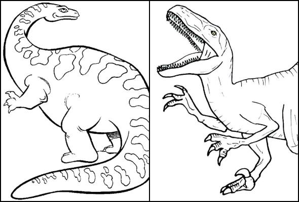 40 desenhos de dinossauros para colorir, pintar, imprimir