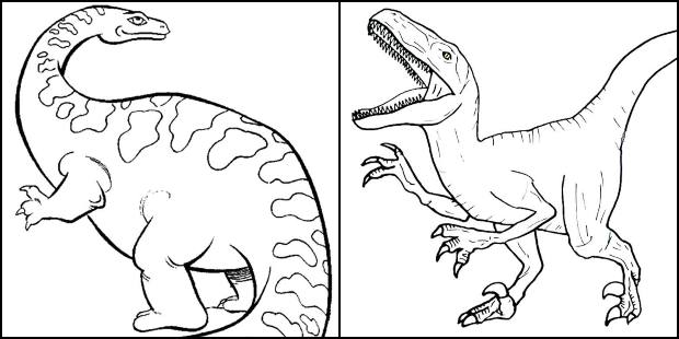 Desenhos de dinossauros para imprimir e colorir