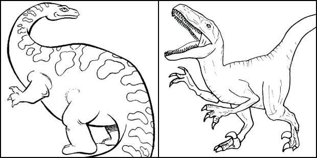 Desenhos de dinossauros para imprimir e colorir