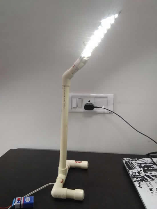 Luminárias de canos PVC