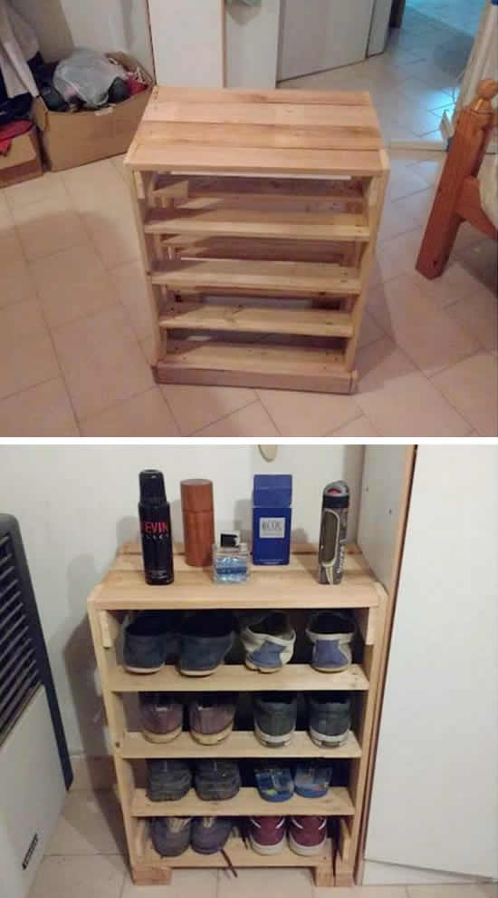 Faça uma linda sapateira de pallets