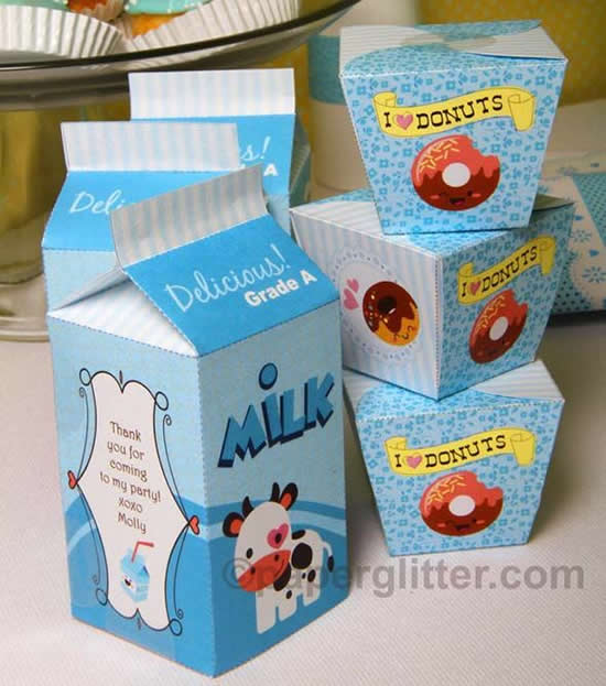 Caixa milk de papel com molde