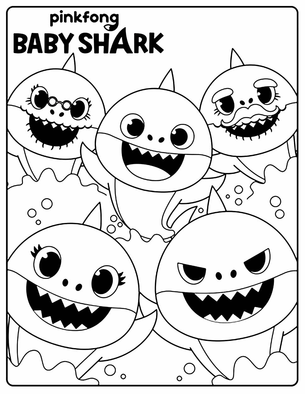 Imagem do Baby Shark para colorir