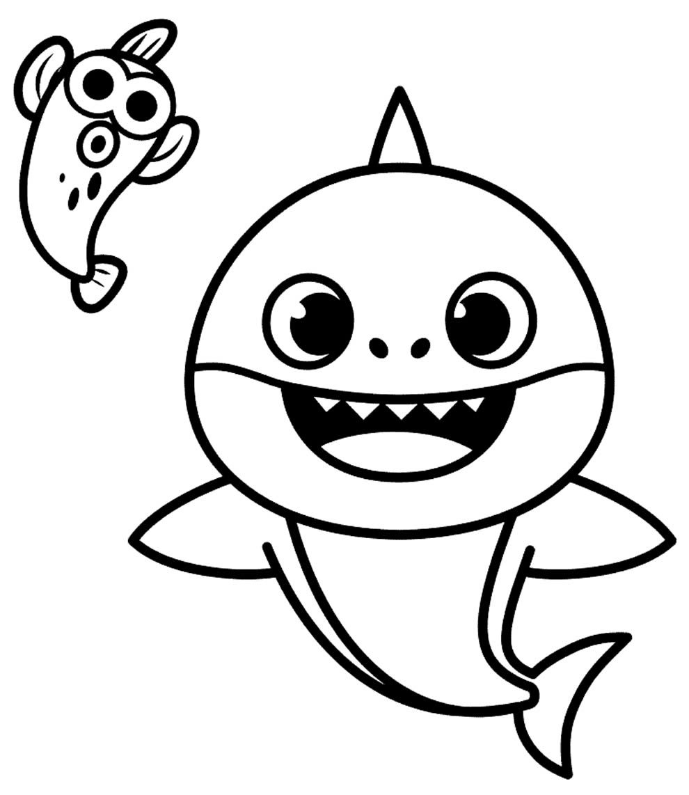 Desenho do Baby Shark para colorir