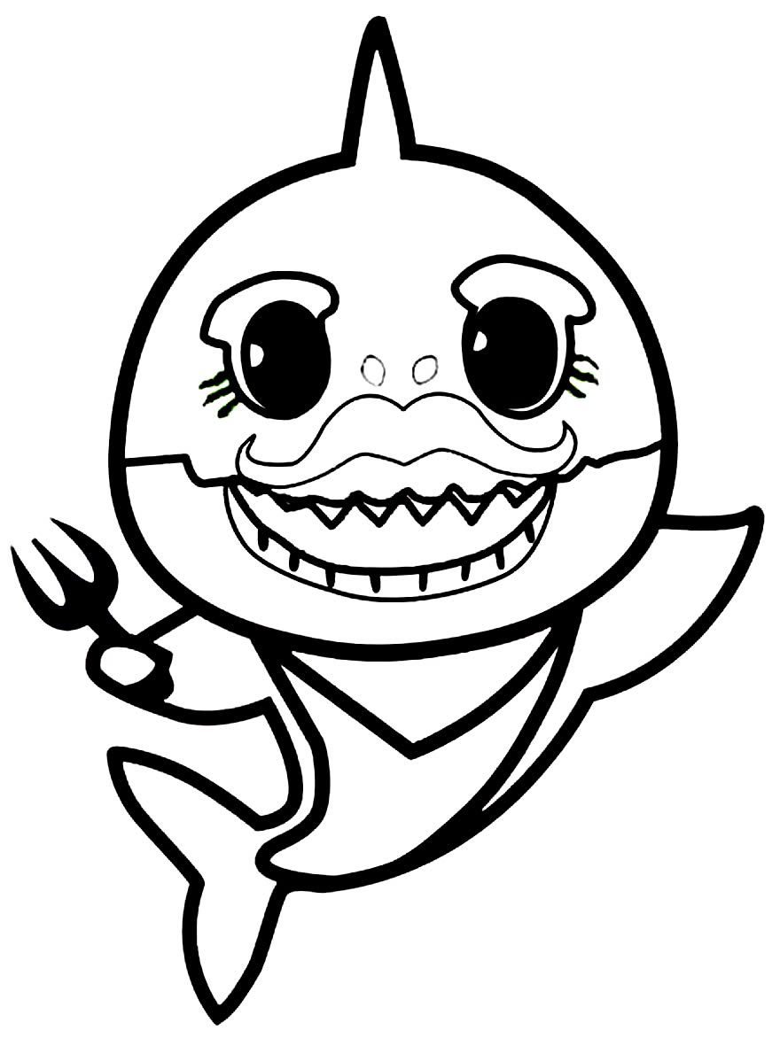 Desenho do Baby Shark para colorir