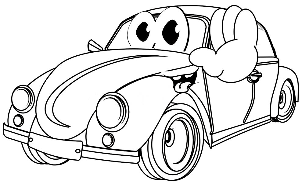 Desenho de fusca para colorir