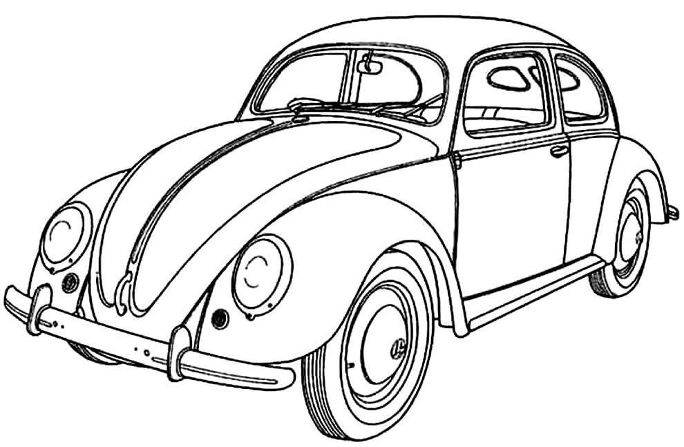 Desenho de fusca para colorir