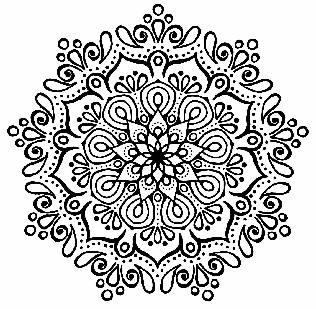 Desenho de Mandala para pintar e colorir