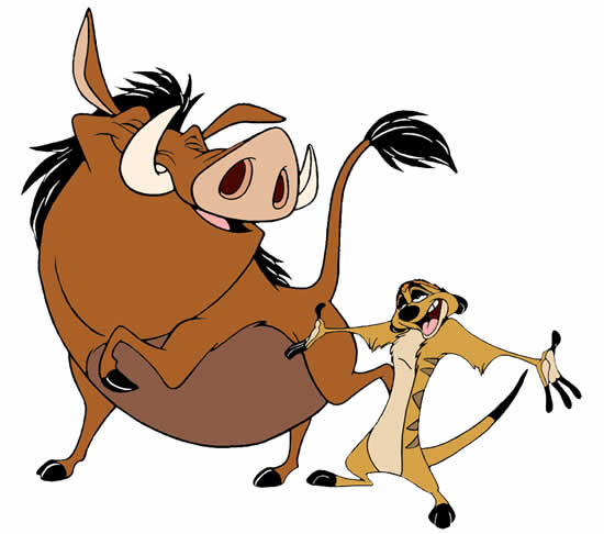 Desenho de Timão e Pumba
