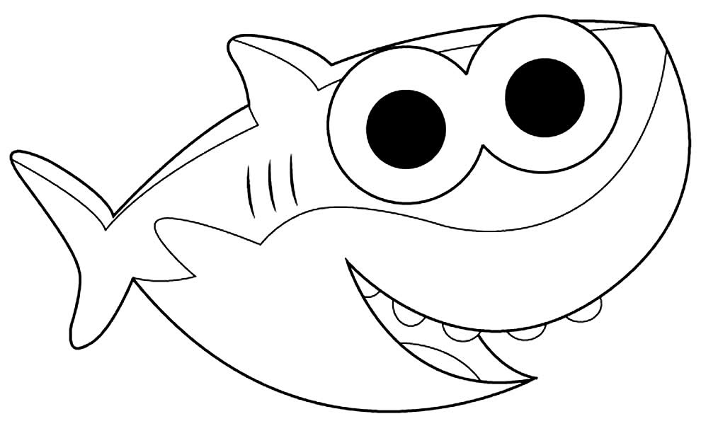 Molde de Baby Shark para colorir