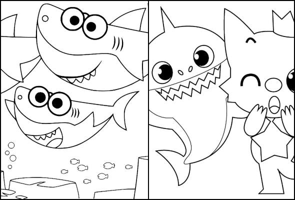 Imprimir para colorir e pintar o desenho Baby Shark - 3677