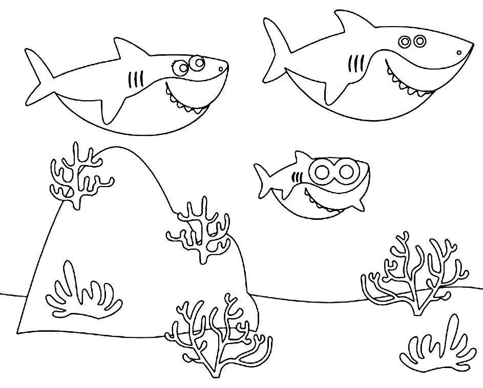 Desenho de Baby Shark para colorir