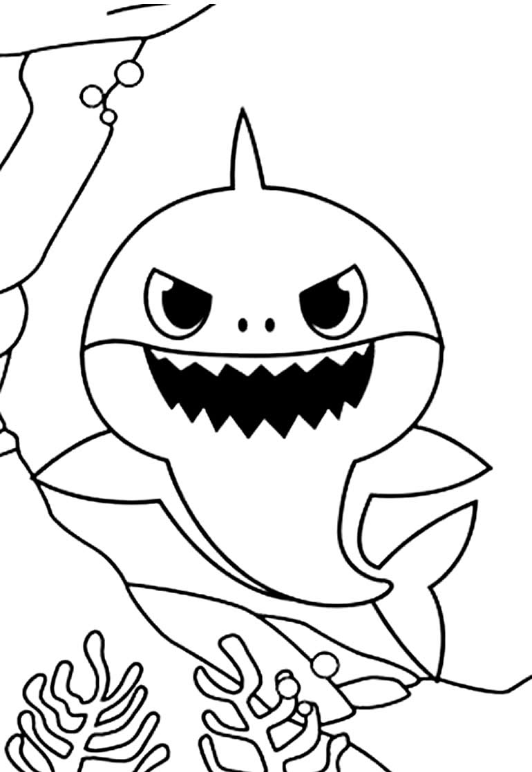 Imagem de Baby Shark para pintar