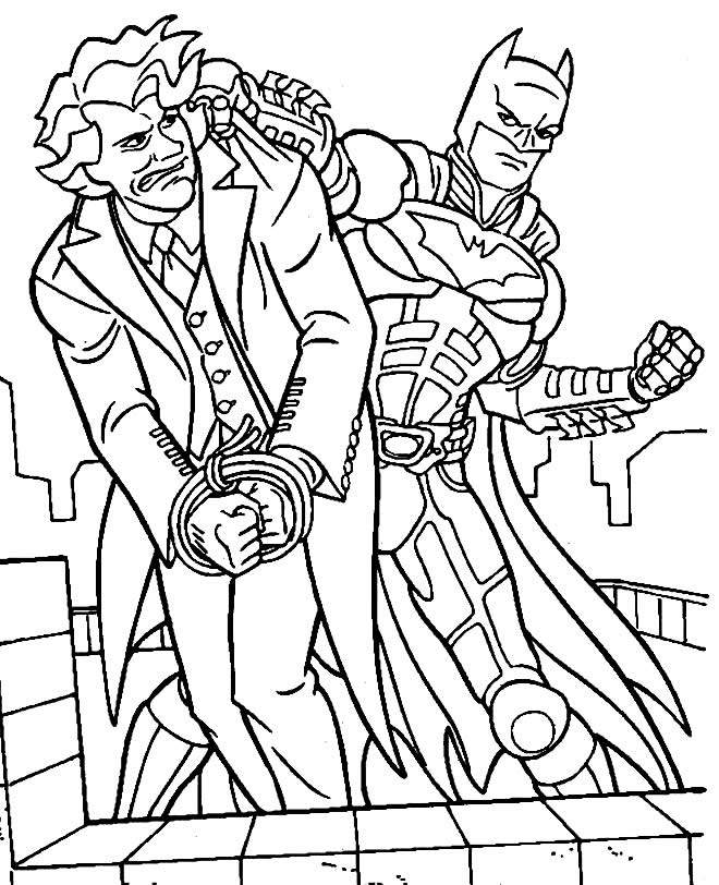 Desenho do Batman e do Coringa para colorir