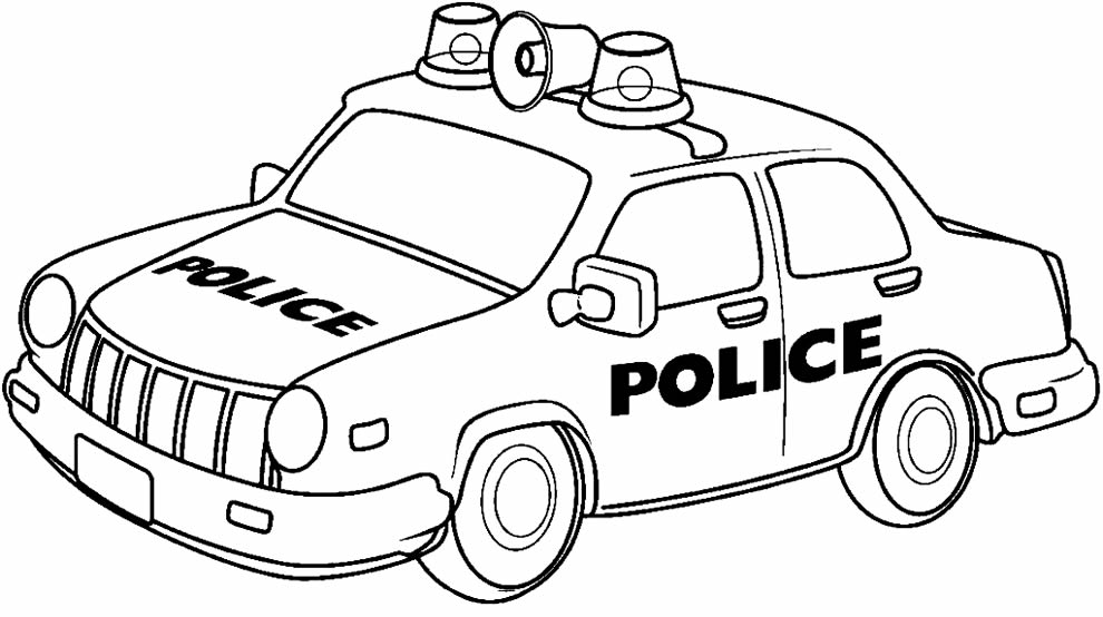 Desenho de carro de policia para colorir