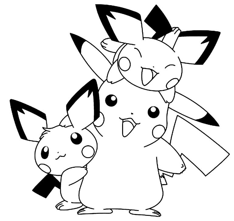 Desenho de Pikachu para colorir