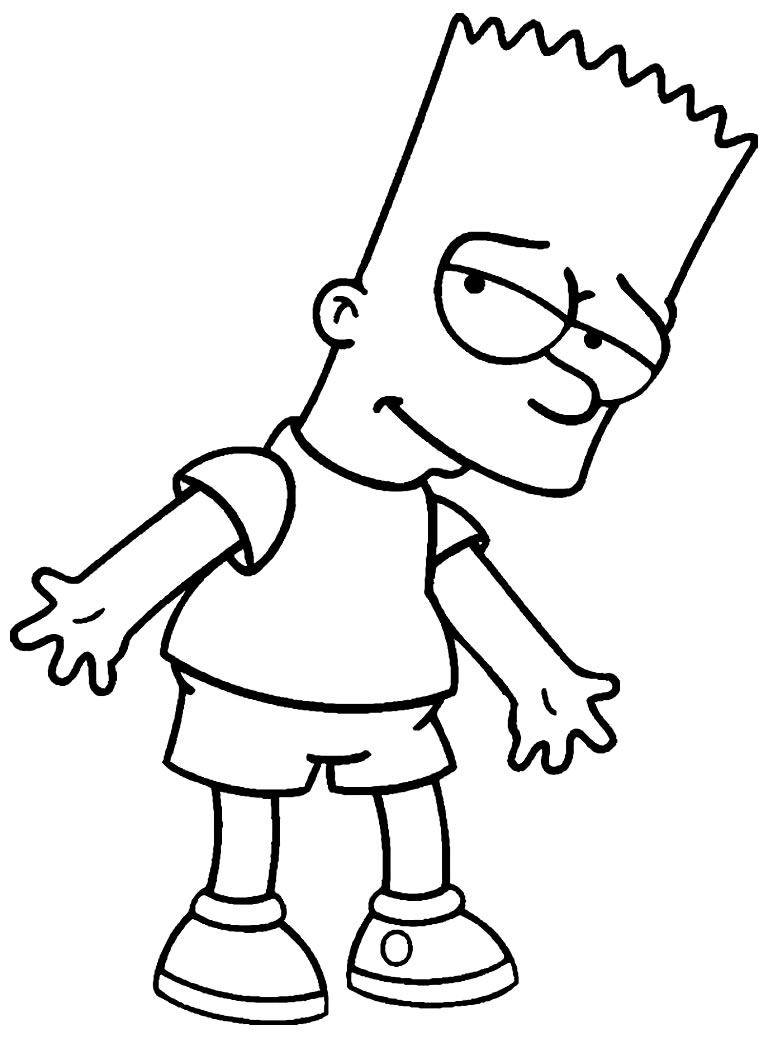 Desenho do Bart Simpson para colorir
