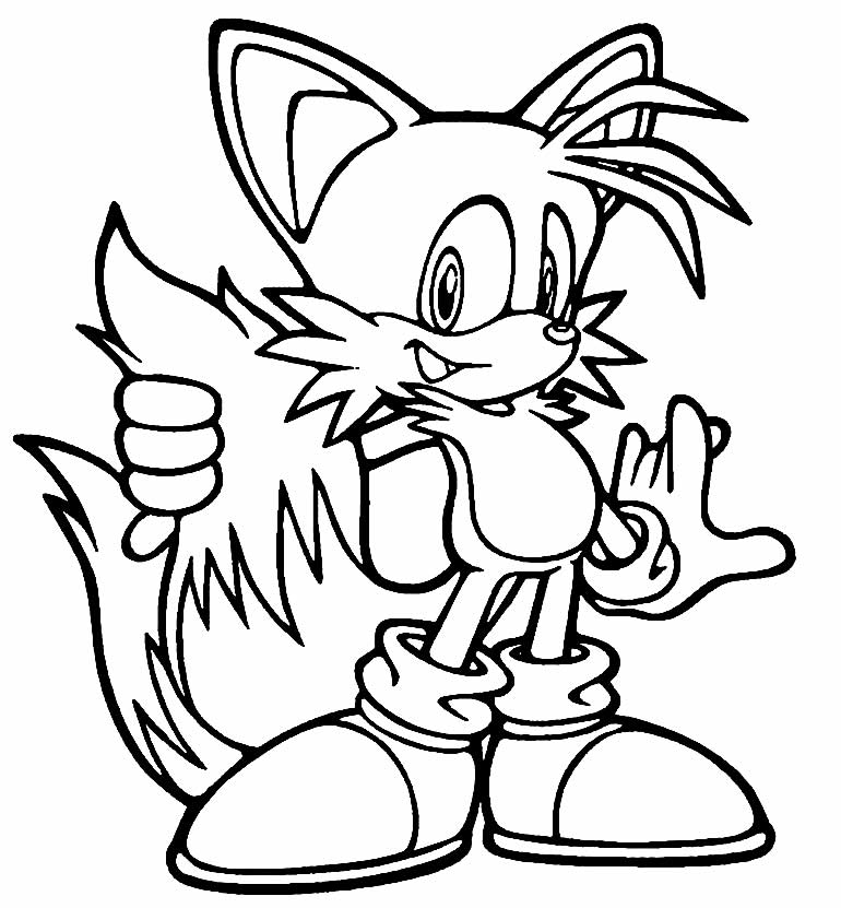 Imprimir para colorir e pintar o desenho Sonic - 2565