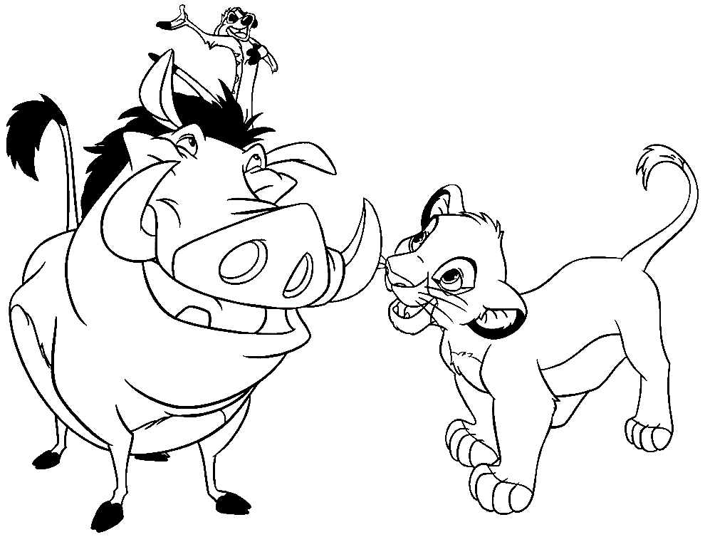 Desenho de Timão e Pumba