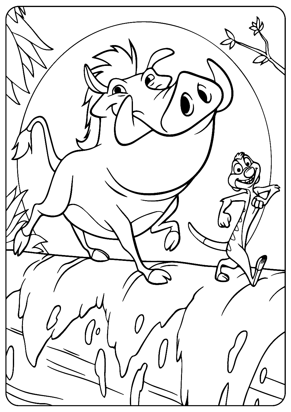 Desenho de Timão e Pumba